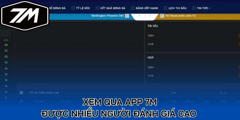 Xem qua app 7m được nhiều người đánh giá cao 