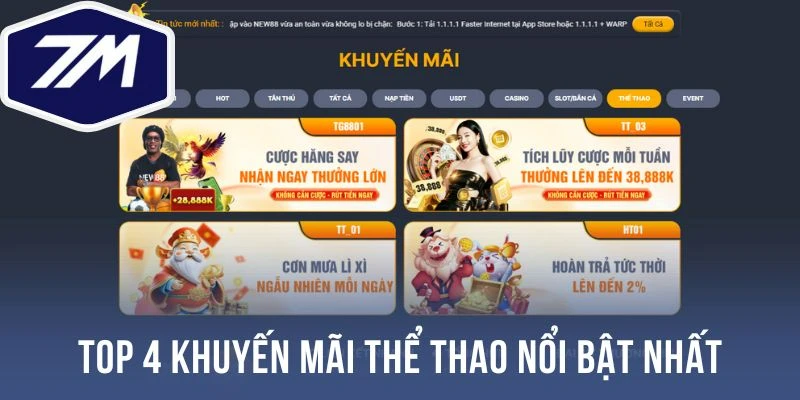 Top 4 khuyến mãi thể thao nổi bật nhất